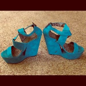 Electric Blue Wedges